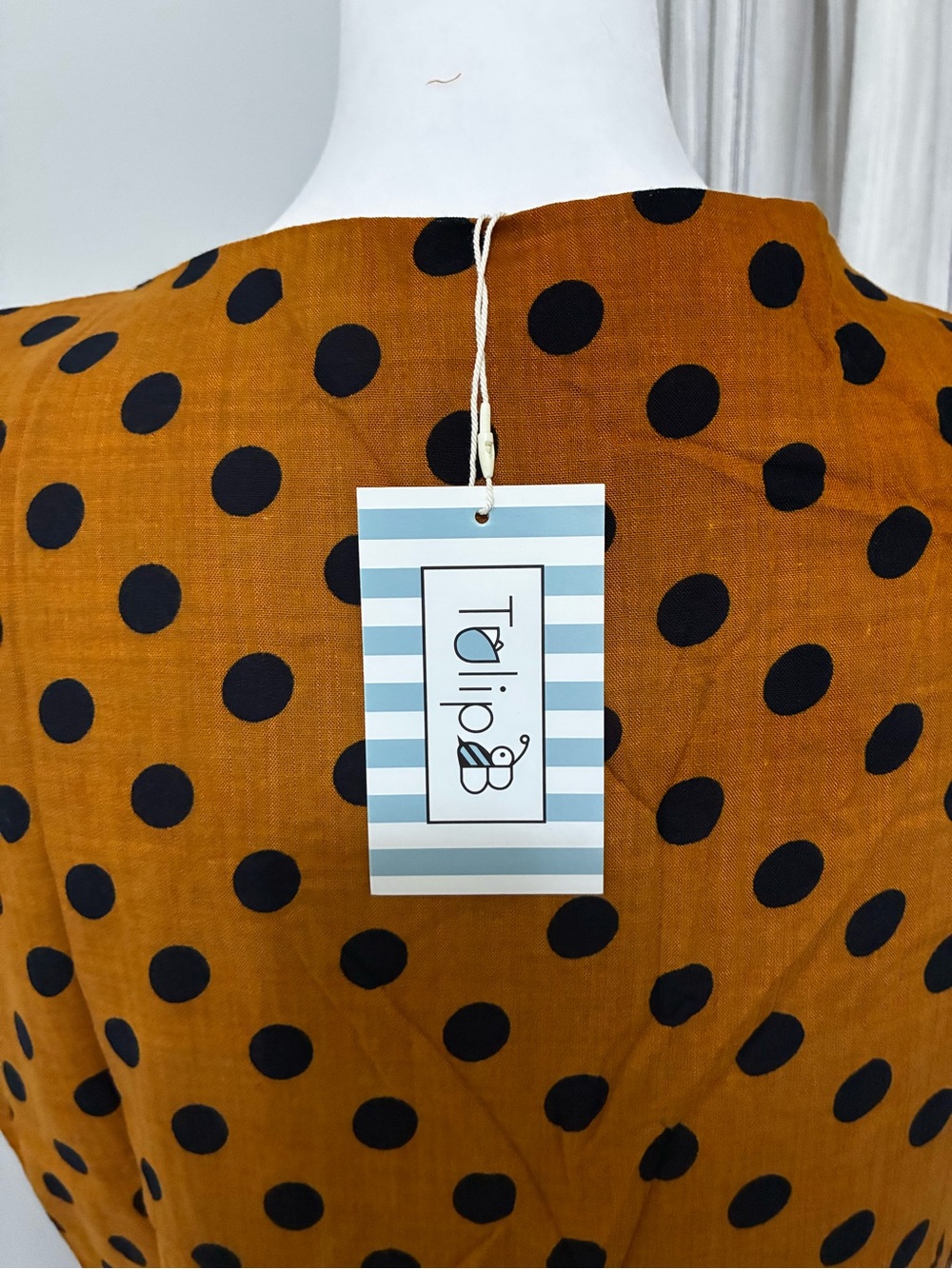 Tulip B Sleeveless Rust Polka Dot Midi Dress - Versatile Everyday Style - Picture 2 of 3